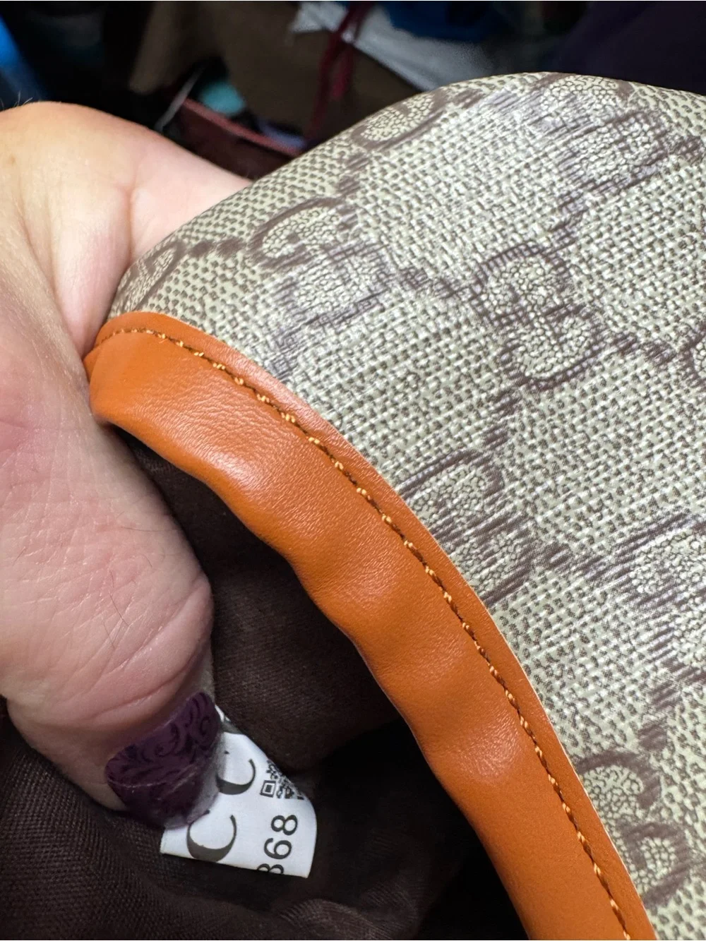 Designer GG Monogram Hobo Bag in Tan and Brown